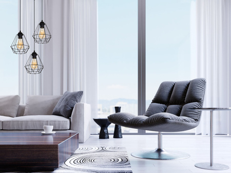 HEXE DIAMENT Lampa sufitowa żyrandol metal 3 x 60W czarny 0060