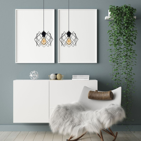 HEXE GALL Lampa sufitowa żyrandol E27 metal 2 x 60W czarny 0323