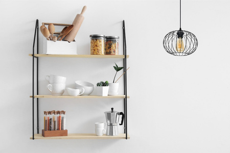 HEXE CORRINI Lampa sufitowa żyrandol E27 metal 1 x 60W czarny bezbarwny 0215