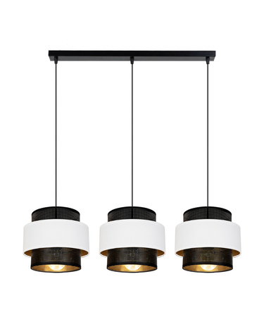 BELIS NESS Lampa sufitowa żyrandol czarny/biały 3 x E27 0897
