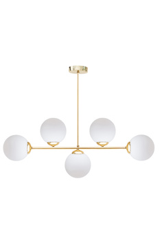 HEXE FIRA GOLD Lampa sufitowa żyrandol E27 metal szkło 5 x 60W 0778