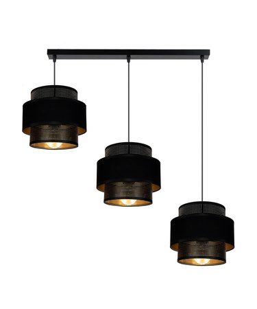 BELIS NESS Lampa sufitowa żyrandol czarny 3 x E27 0983