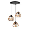 BELIS BERGO Lampa sufitowa żyrandol czarny + drewno 3 x E27 0005