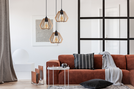 BELIS BERGO Lampa sufitowa żyrandol czarny + drewno 3 x E27 0005