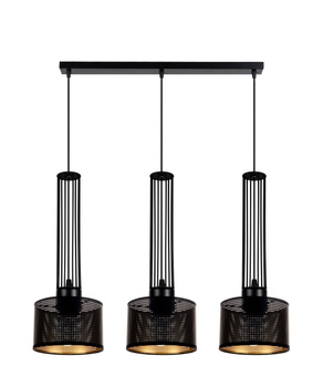 HEXE ELIS Lampa sufitowa żyrandol E27 metal 3 x 60W czarny 0004