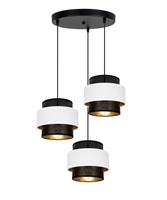 BELIS NESS Lampa sufitowa żyrandol czarny/biały 3 x E27 0899
