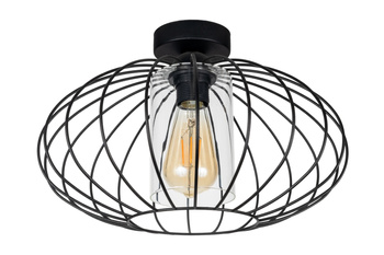 HEXE CORRINI Lampa sufitowa żyrandol E27 metal 1 x 60W czarny bezbarwny 0206