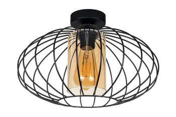 HEXE CORRINI Lampa sufitowa żyrandol E27 metal 1 x 60W czarny miodowy 0207