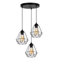 HEXE DIAMENT  Lampa sufitowa żyrandol  metal 3 x 60W czarny 0060